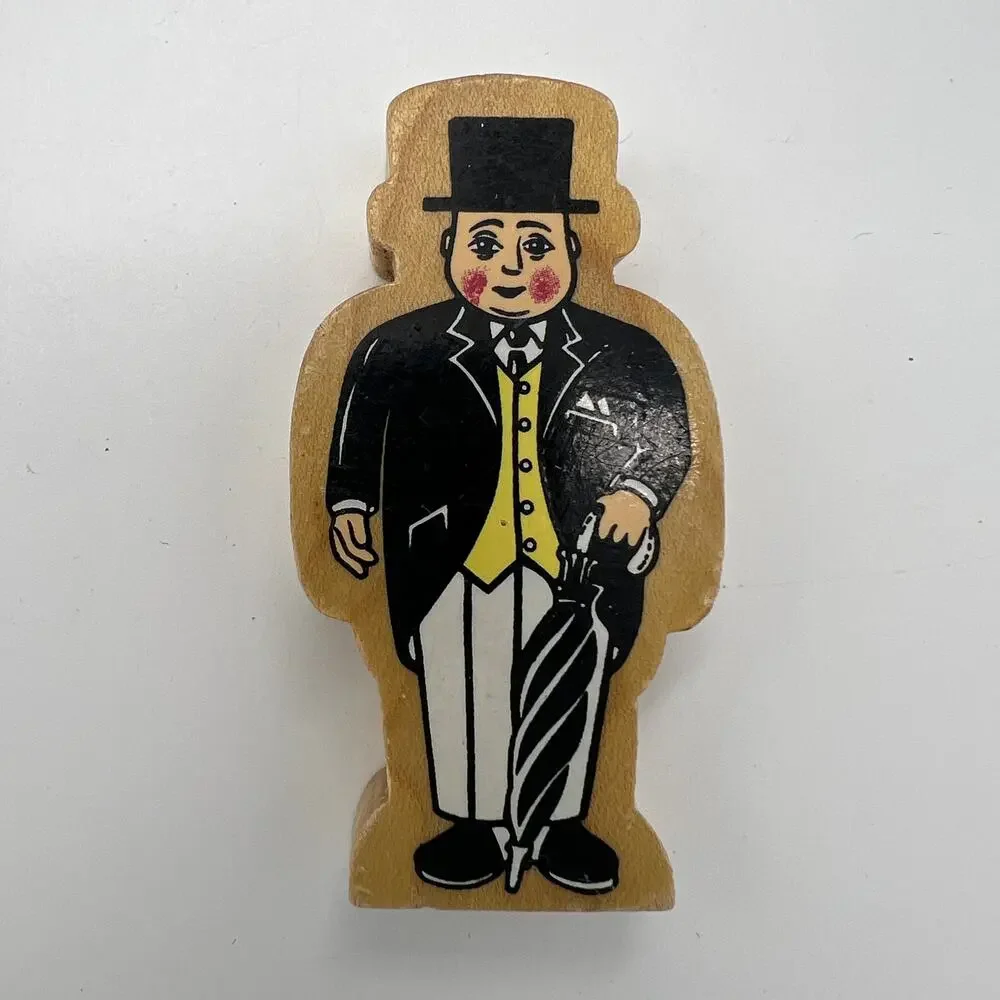 Thomas Wooden Train Figure Lot of 6 Sir Topham Hatt Signs Bush 2001 Gullane VTG